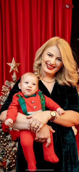 Costum spiriduș bebe de Crăciun 0-3 luni