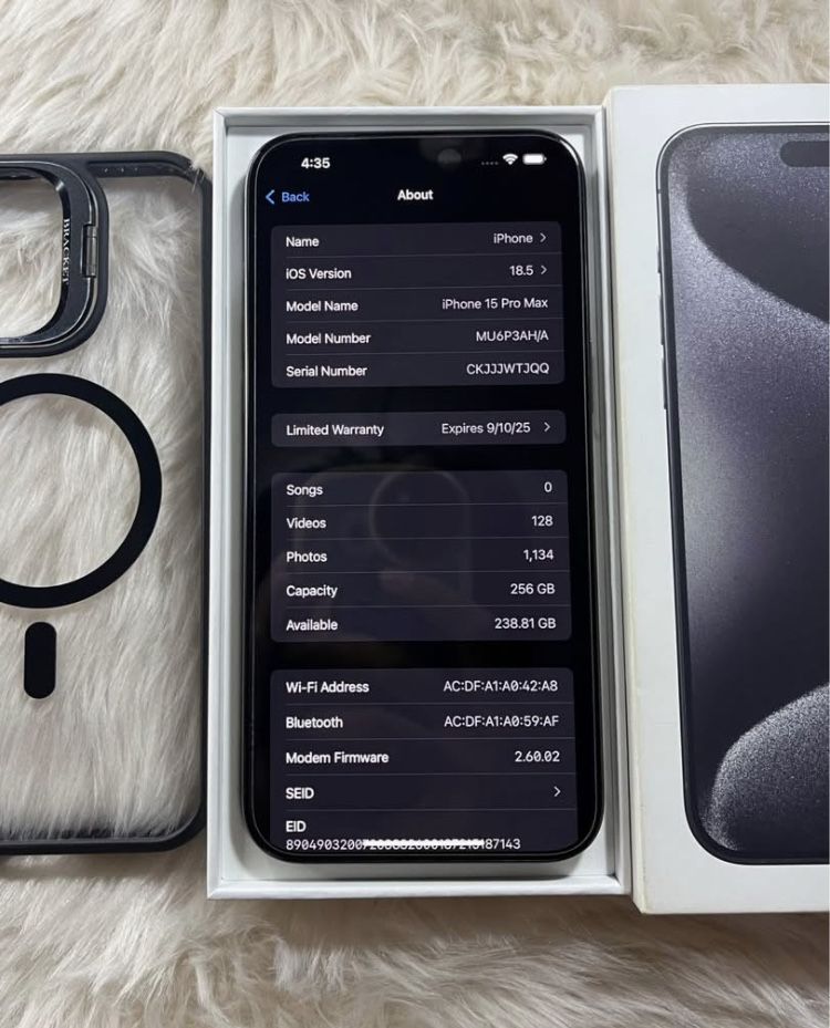iPhone 15 PRO MAX cu 100% Bateria de 256 GB