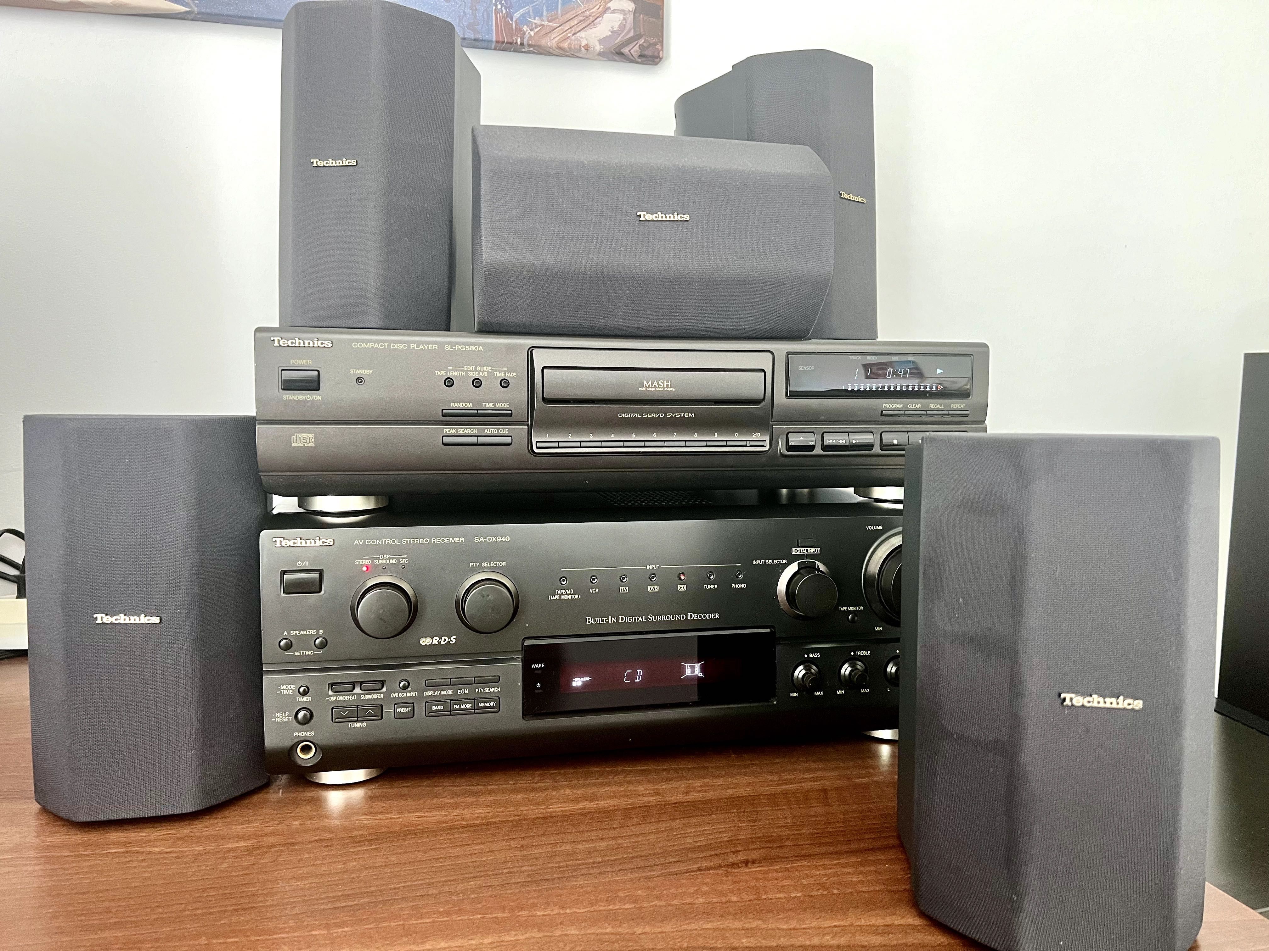 Sistem 5.0 Technics Receiver SA-DX940 Class H + CD Player bonus