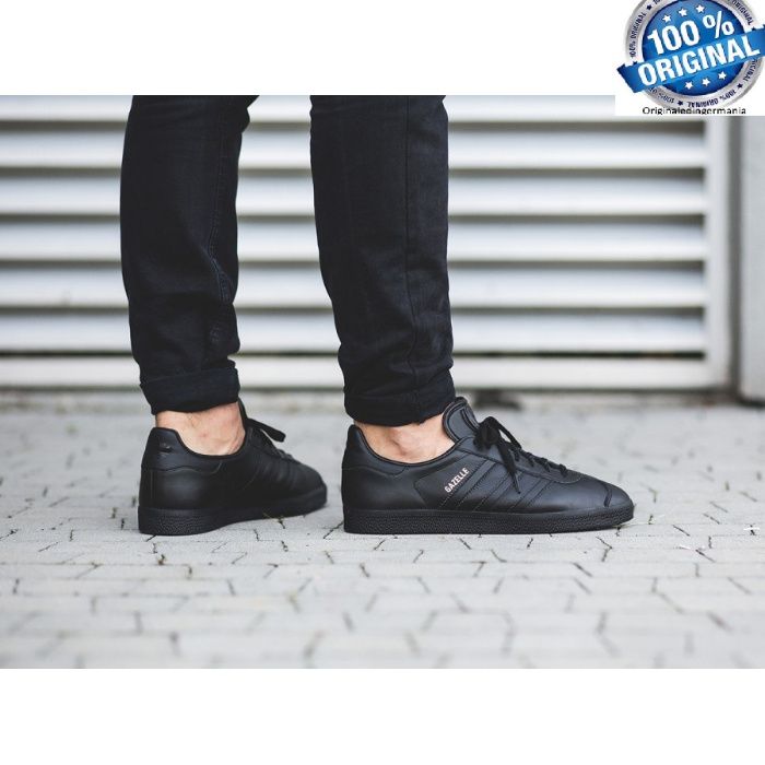 ADIDASI ORIGINALI 100% GAZELLE "Black Leather" Unisex nr38