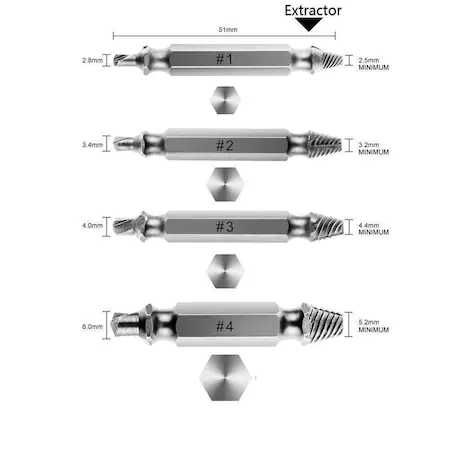 Set 4 capete extractoare pentru suruburi Speed Out