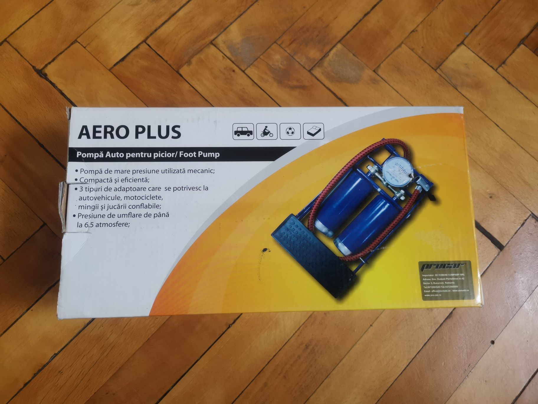 Pompă de picior cu 2 cilindri Aero Plus