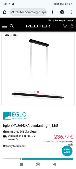 Lampa/candelabru Led Eglo noua 300 lei