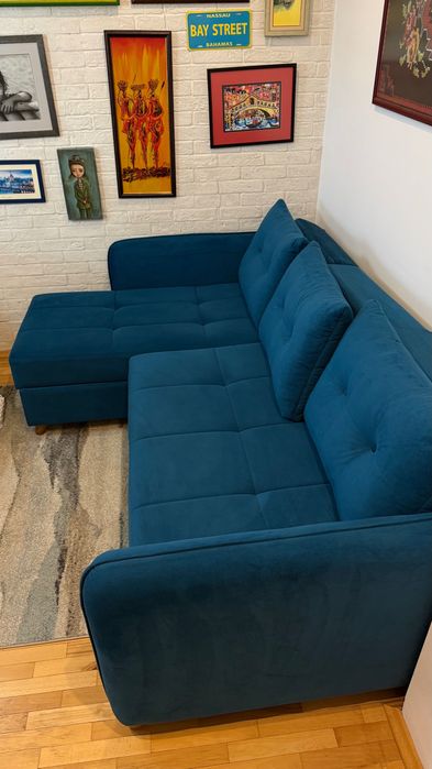 Разтягащ се, ъглов диван