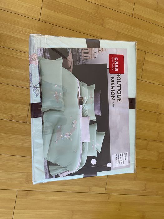 Lenjerie pat dublu casa new fashion verde menta