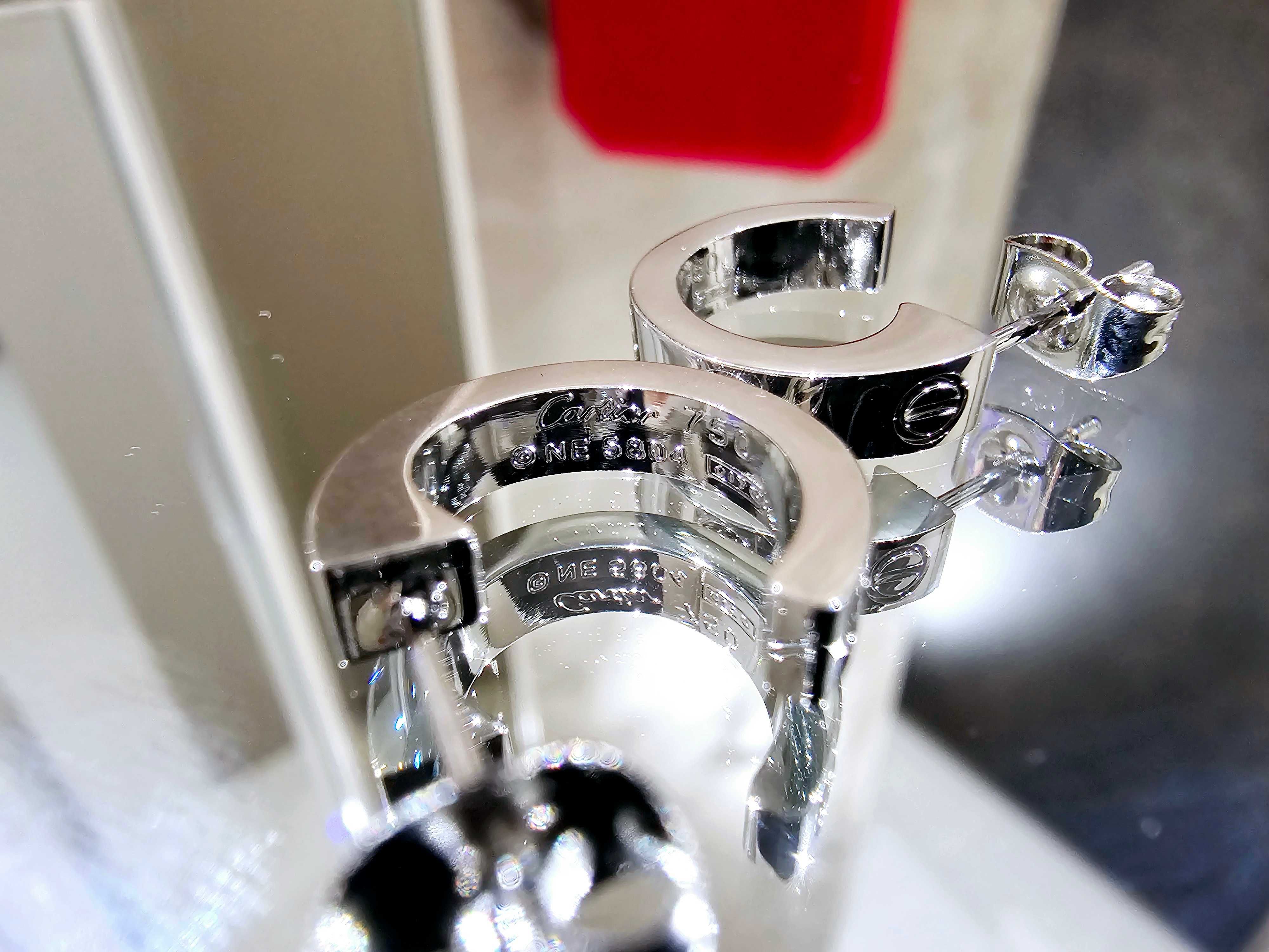 CARTIER Love Silver Hoop Дамски Обеци