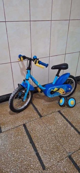 Bicicletă copii cu roți ajutătoare – 12” (tematică pește)