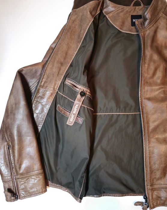 BOSS HUGO BOSS - Мъжко кожено яке от естествена кожа