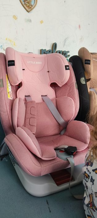 2 Scaune auto isofix 360° f/b roz maro negru