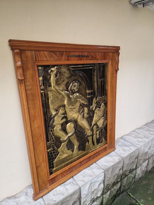 Превъзходна огромна медна картина пано рамка