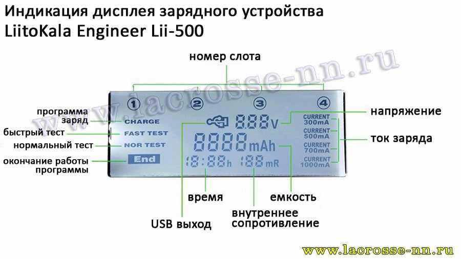 Зарядное для аккумуляторов LiitoKala Lii-500 / Lii-600 / Lii-PD4