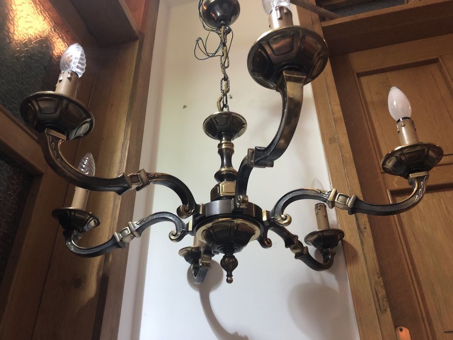 Candelabru,lustra,lampa de tavan franceza din bronz masiv,6 brate