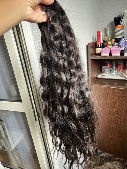 Peruca din par natural saten inchis