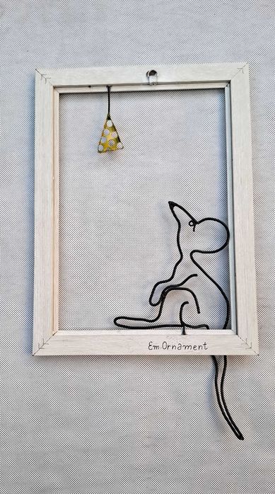 Арт декорация "Мишка и сиренце" – Авторска Изработка