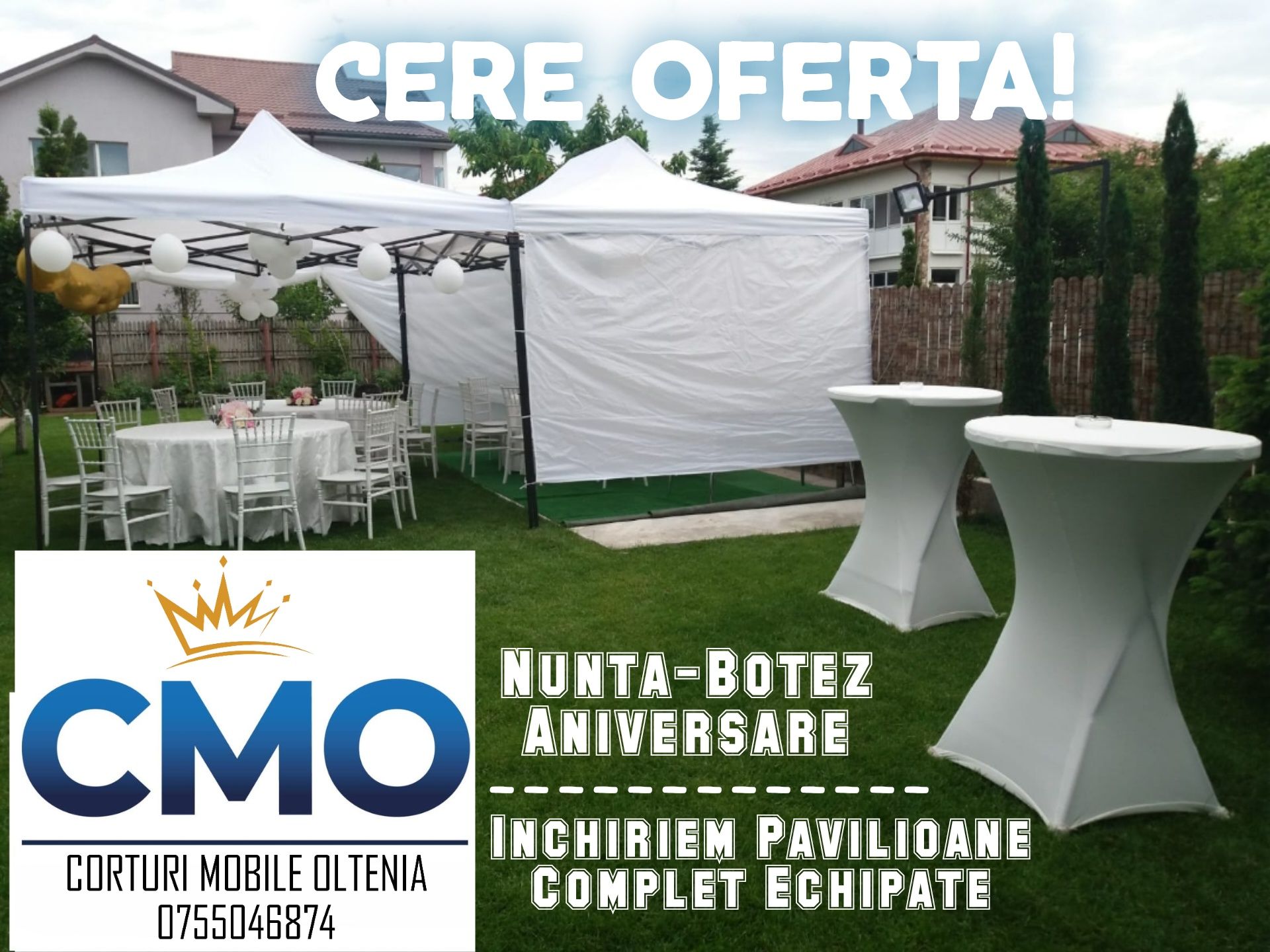 Inchiriez Pavilion Cort Corturi Mese Cununie Petrecere Aniversare Deco
