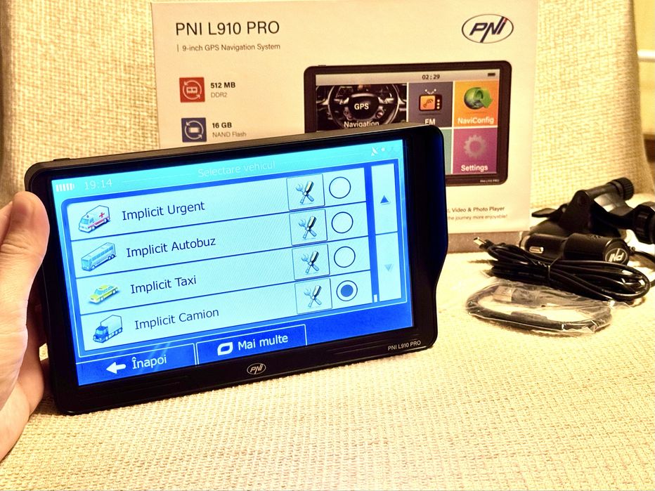 GPS camion tir truck auto PNI L910 PRO ecran 9” 512MB RAM 16GB Full EU