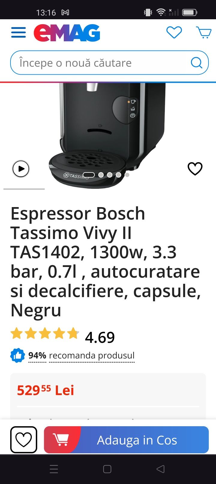 Vând aparat de cafea Bosch nu Philips