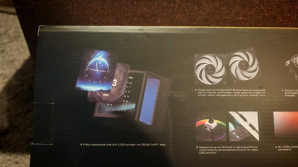 Водно охлаждане GAMDIAS CHIONE P5-360 WH AIO ARGB -3.4” IPS LCD, 360mm