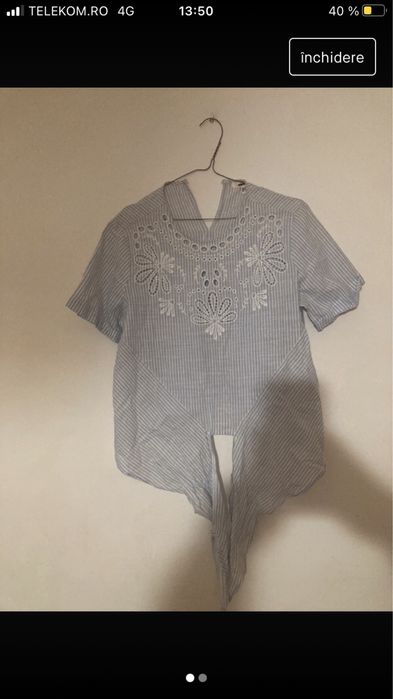 Bluza cu fundița și mâneci scurte