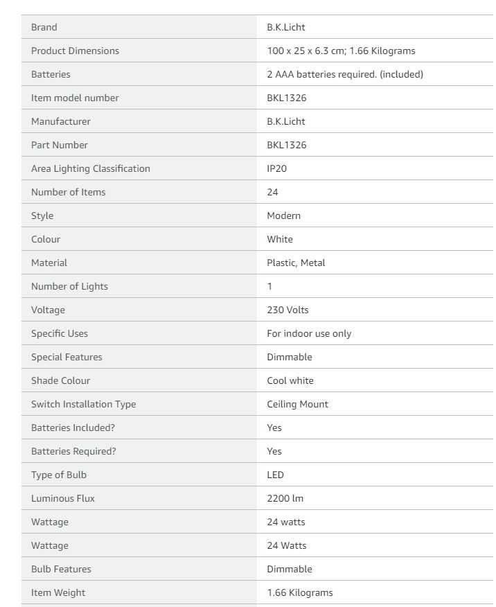 Plafoniera led 24w 2200 lumeni 3000-6500k BKL1326