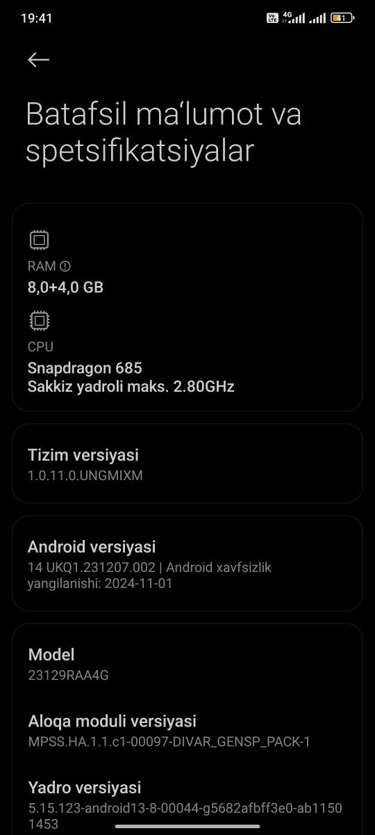 Nomi va modeli : Redmi not 13
Xotirasi 8/128
Rangi :qora
Xolati: ideal