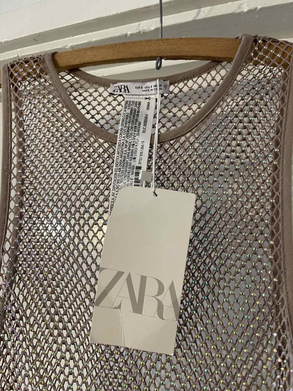 Zara midi dress мрежеста с камъни-Нова