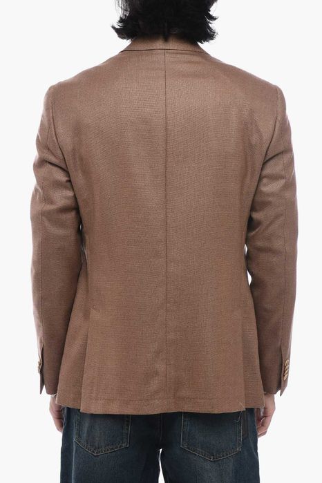 Sacou slim 52 XL de lux Boggi Milano NOU lana si in camel