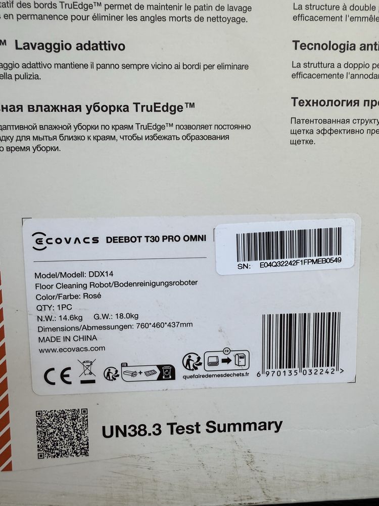 Aspirator Ecovacs Robot curatenie Deebot T30 Pro Omni  Culoare Rose