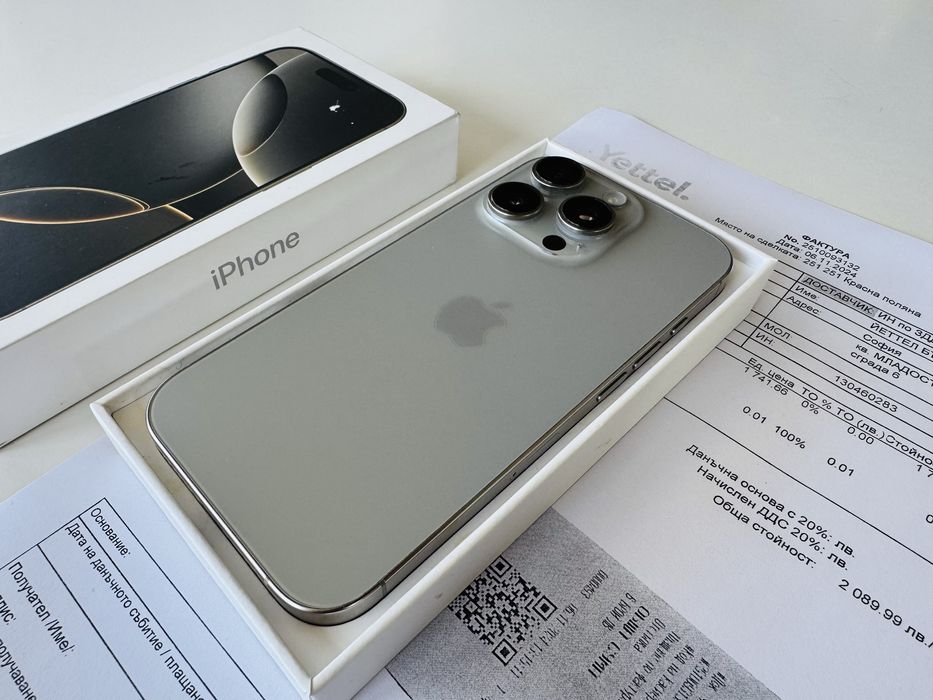 Iphone 16 Pro 128GB Natural Titanium 97% Battery 2г. Гаранция