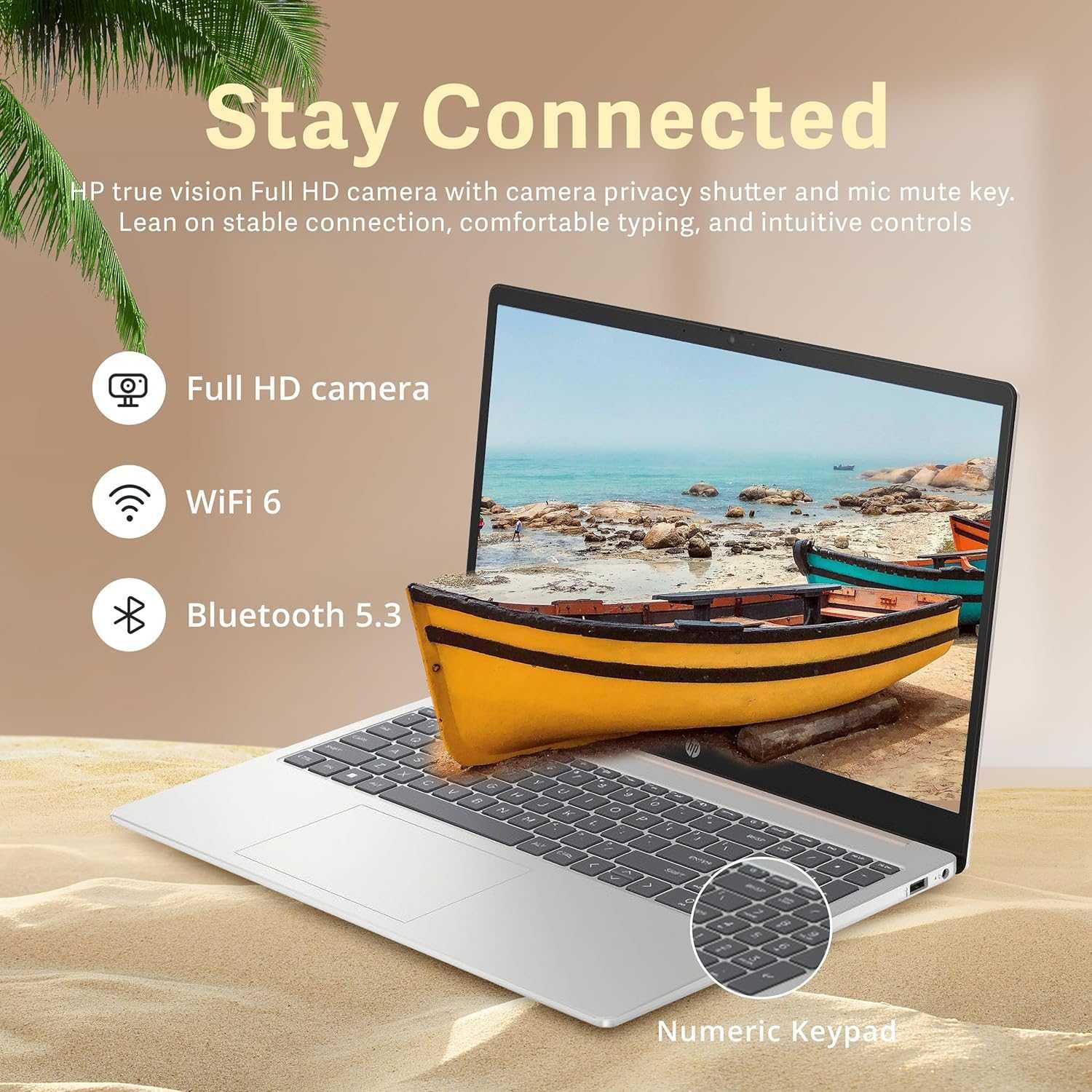 HP 15.6" FHD AMD Ryzen 5 7520U, 8GB LPDDR5 RAM, 256GB SSD