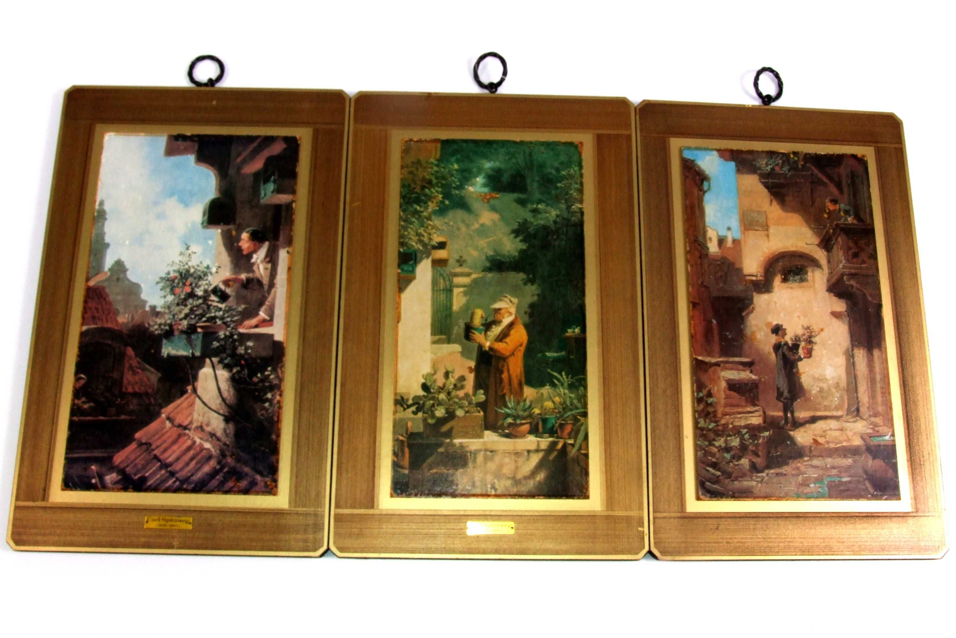 Set 4 tablouri CARL SPITZWEG, litografii de colectie vintage inramate