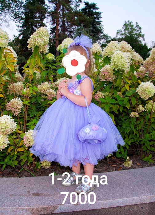 Нарядное платье с повязкой и сумочкой на 1-2 гола