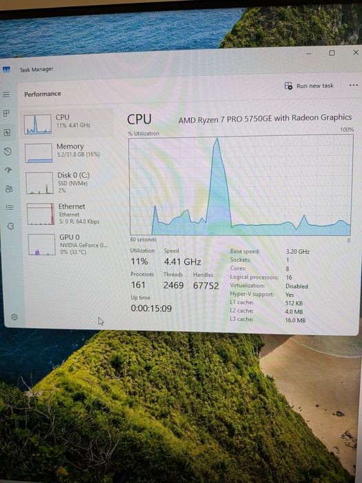 Desktop pc Calculator Amd Ryzen 7 PRO 5750GE, 32 gb ram, GT 1030
