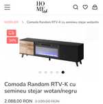 Comoda Random RTV-K cu semineu stejar wotan/negru