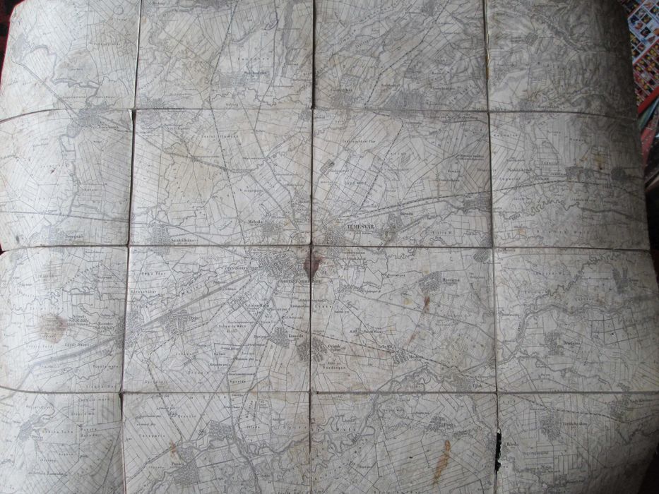 Harta panzata aeronautica, 1900-1910 Temesvar, Timisoara, imprejurimi