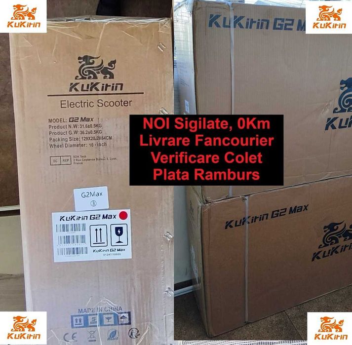 KuKirin G2 Max‼️ NOUA Sigilata ‼️1000W = 60Km/h, Baterie 20Ah + Scaun
