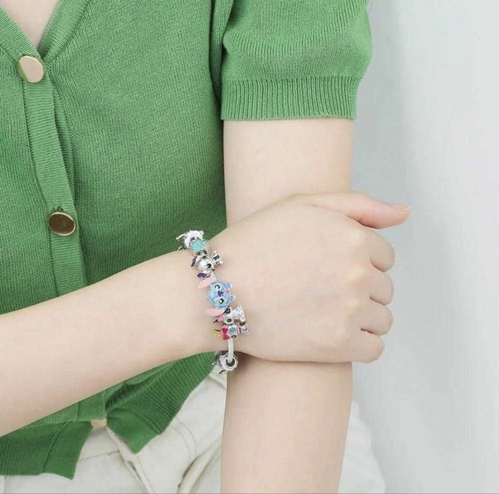 Гривна тип Пандора Лило и Стич с талисмани Lilo Stitch аксесоари