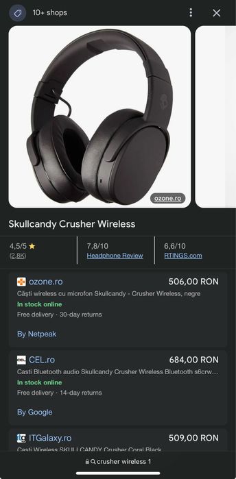Casti skullcandy crysher airpods