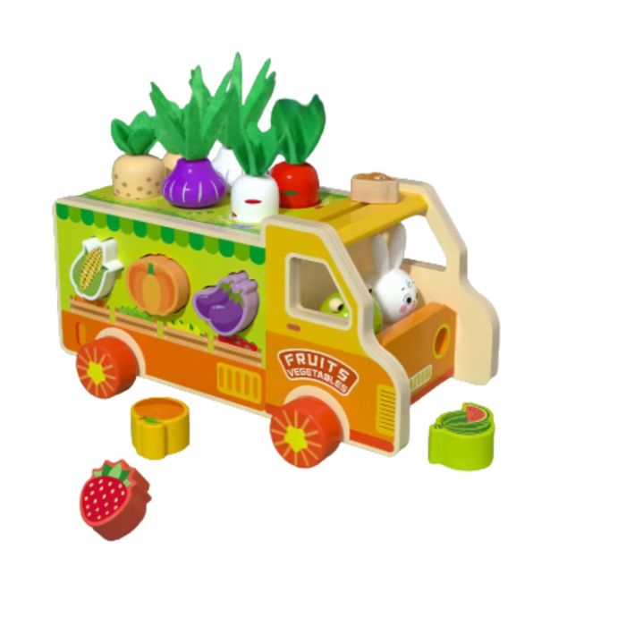 Дървен монтесори сортер,камионче