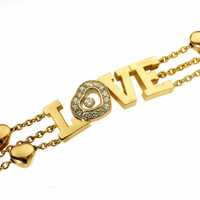 Chopard Happy Diamond любовь желтое золото сердце цепочка браслет 18k