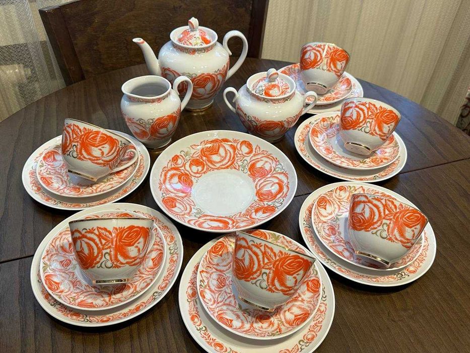 Чайный сервиз ЛФЗ красная роза