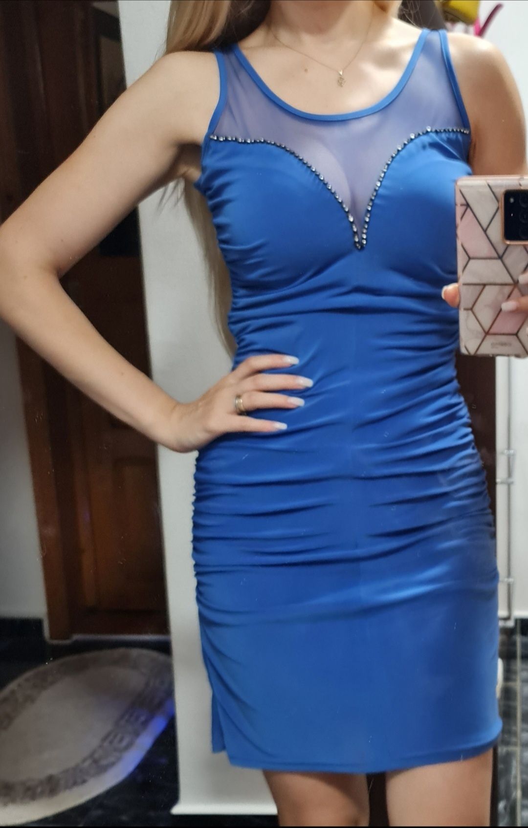 Rochie eleganta scurta albastra