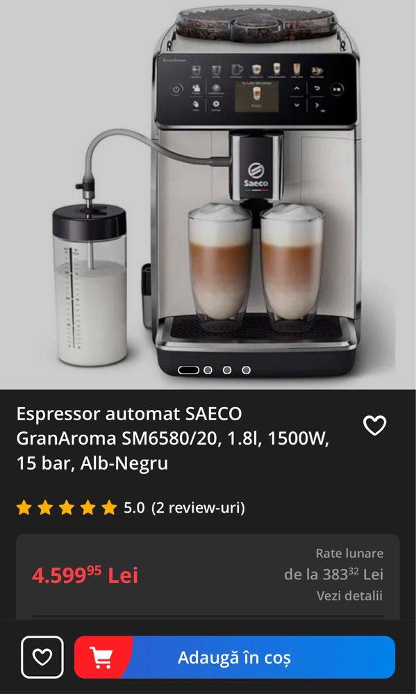 Espressor full automat Saeco GranAroma 6580/20