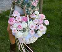 Цветы в корзине Розы День рождение цветы Свадьба Годовщина