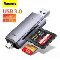 Baseus 2 in 1 Lite Series USB-A 3.0 Type C To Micro SD/TF Card Reader