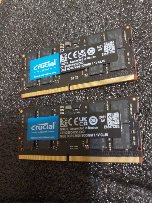 32GB 5600MT/s CL46 - Crucial DDR5 (SO-DIMM - за лаптоп)