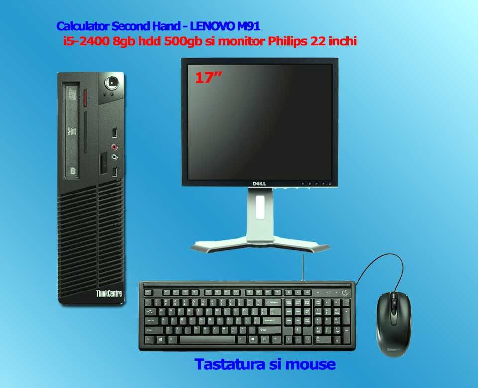 Calculator SH-LENOVO M91 i5-2400 8gb ram hdd 500gb monitor Dell 17 inc