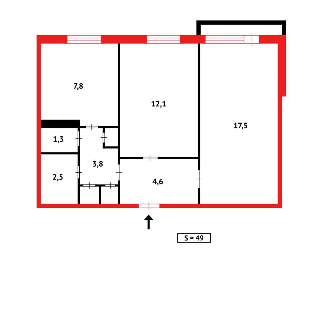 Продам 2-комнатную квартиру на 8 микр (5 кольцо), 50.3 м², 6/9 этаж