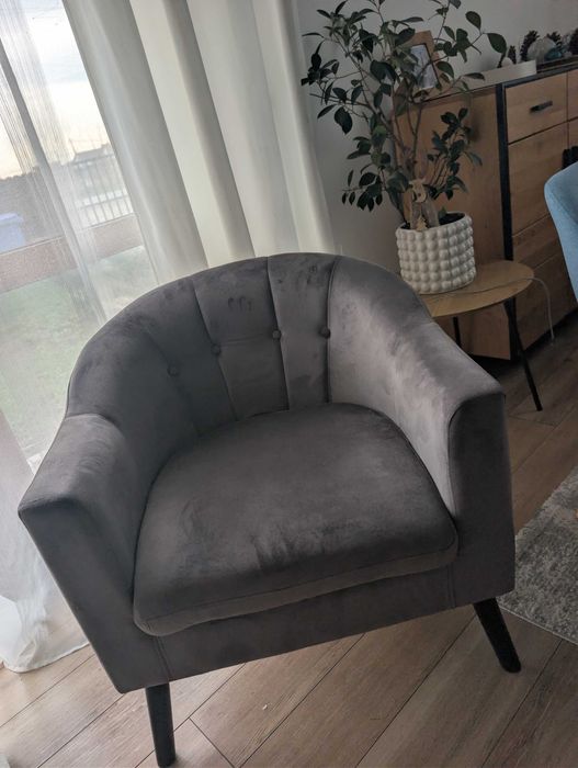 Canapea fixa catifea + 2 fotolii