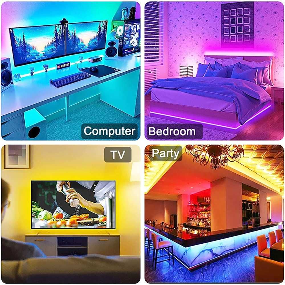 Гъвкава блутут LED лента телевизор RGB5050 Led Strip Light BT App 3м
